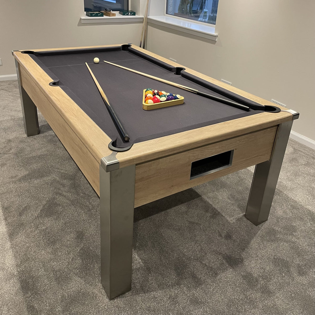 FMF Spirit Tournament Nebraska Oak Pool Table – Man Cave Essentials