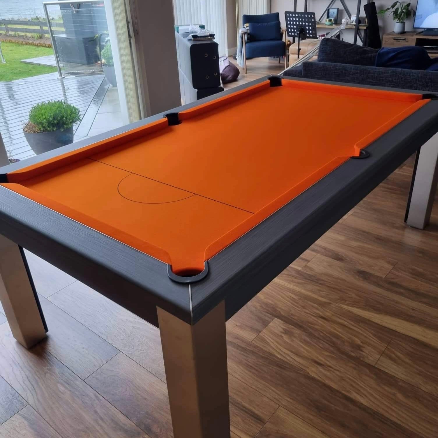 Metalic Pool Table FMF Elixir Metallic Graphite Pool Dining Table – Man Cave Essentials