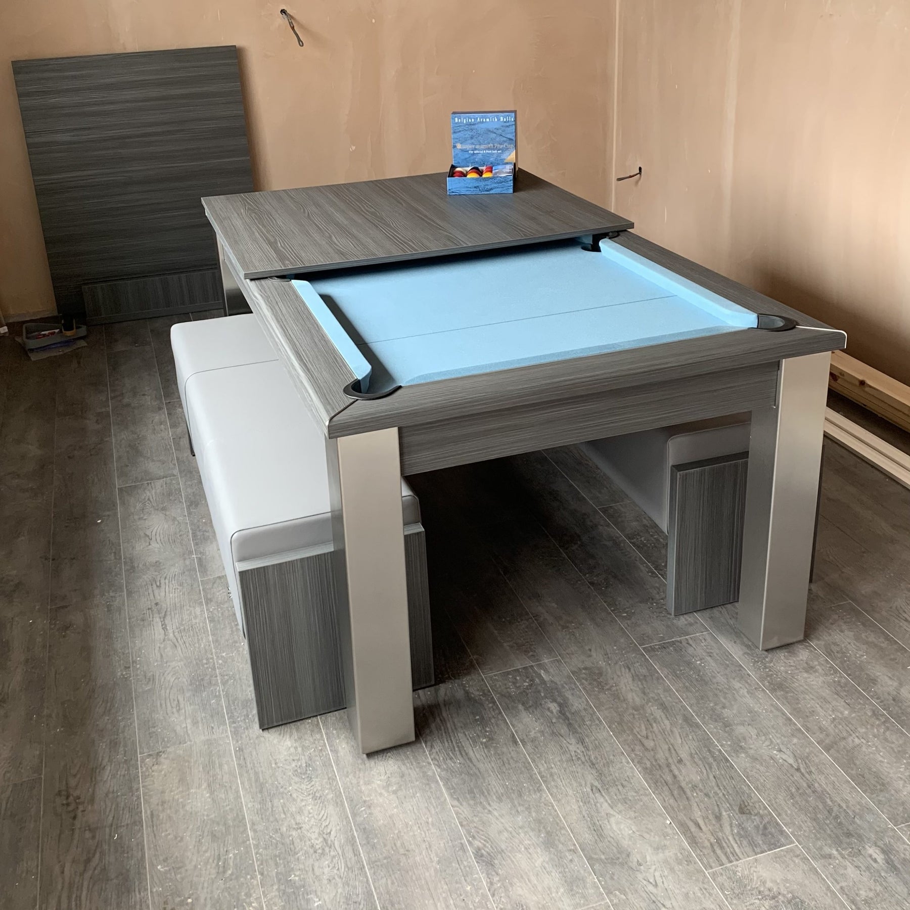 FMF Elixir Metallic Graphite Pool Dining Table – Man Cave Essentials