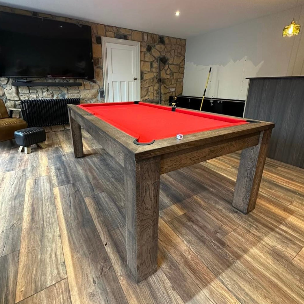 FMF Elixir Rustic Black Oak Pool Dining Table – Man Cave Essentials