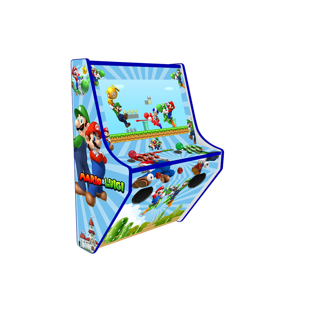 Mario Arcade Machine Side Wall Mounted Arcade Machine Mario & Luigi theme – Man Cave Essentials