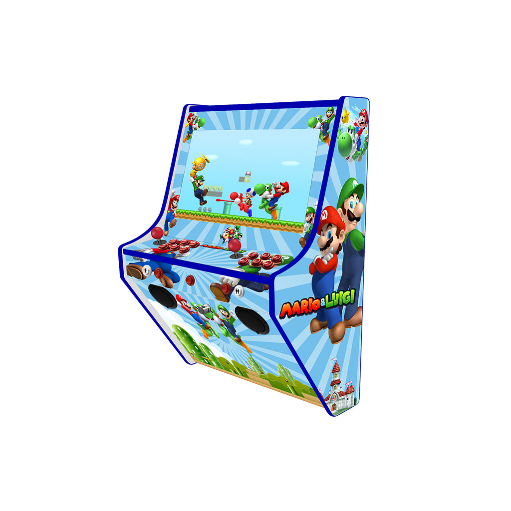 Mario Arcade Machine Side Wall Mounted Arcade Machine Mario & Luigi theme – Man Cave Essentials